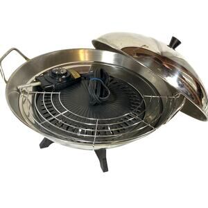 Vintage Farberware Stainless Steel Wok Model 303 Electric Cooking Tested Used
